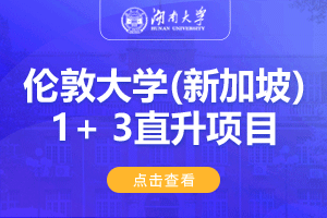 湖南大学英国伦敦大学(新加坡)1+3直升项目